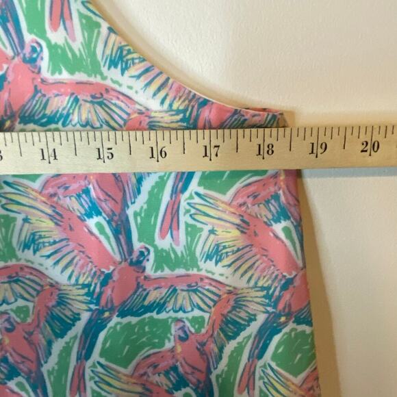 Lauren James Flamingo Green Pink Spaghetti Strap Tank Top Beach Vacation Medium - Picture 4 of 8